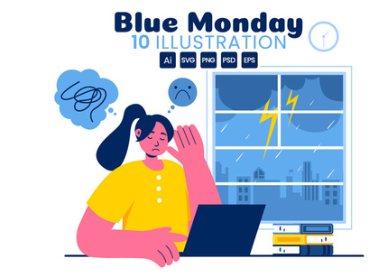 10 Blue Monday Illustration