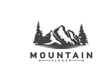 Mountain Logo, Nature Landscape Vector, Premium Elegant Simple Design