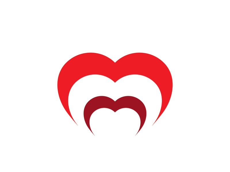 Love heart logo and symbol vector