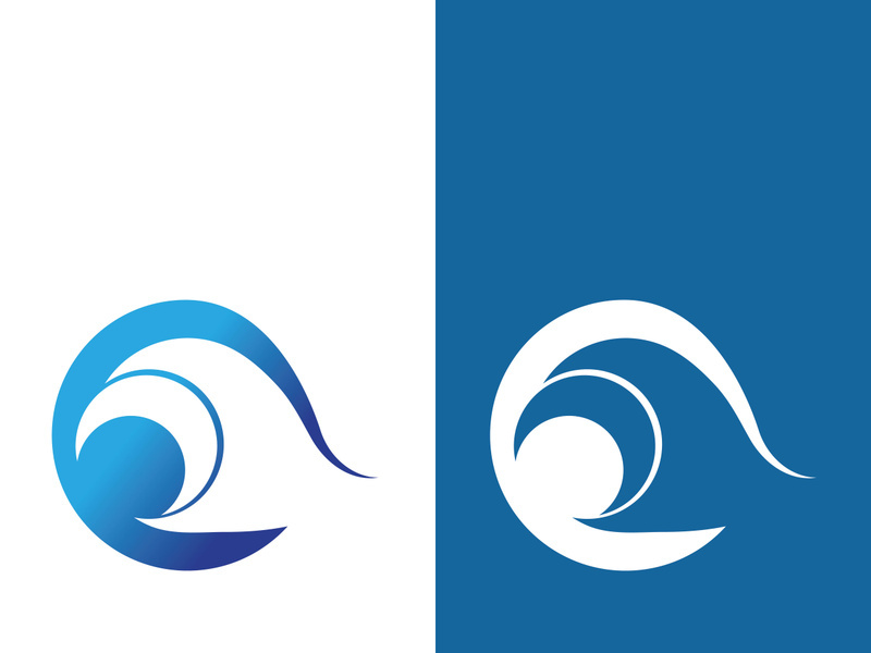 Wave beach vector illustration design logo