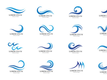 Water Wave symbol and icon Logo Template vector preview picture