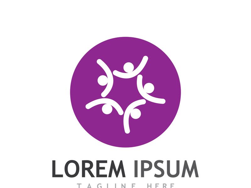 Community of people logo design with creative idea.