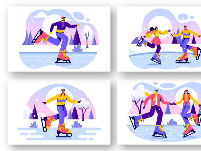 9 Ice Skating Illustration