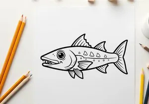 Cartoon tuna fish swimming vector illustration flat design