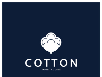 Soft natural organic cotton flower plant logo for cotton plantations, industries,business,textile,clothing and beauty,vector preview picture