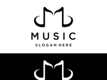 Creative musical note logo abstract design for vocal , music , course, choir, singer , education , concert.