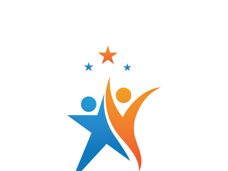 Star success people care logo and symbols