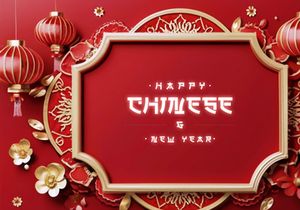 PSD 3d rendaring realistic chinese new year background bundles