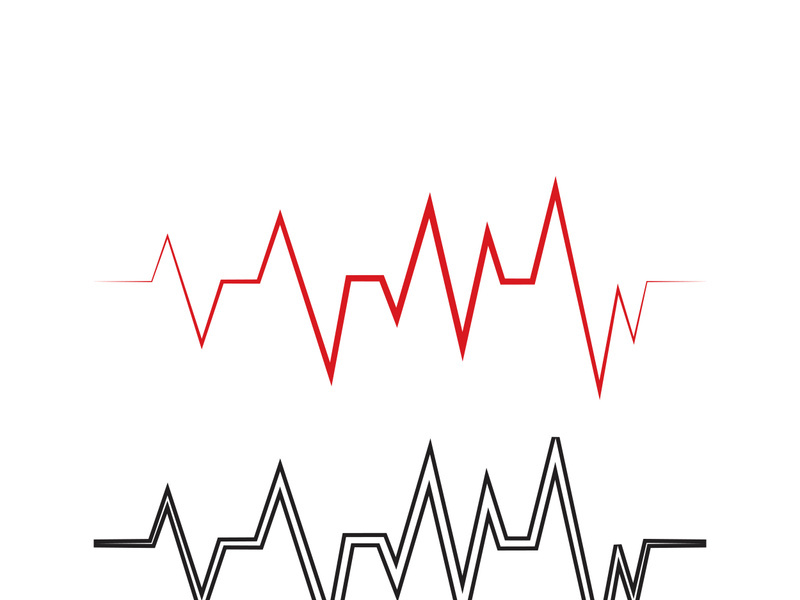 Heart beat pulse line hospital logo