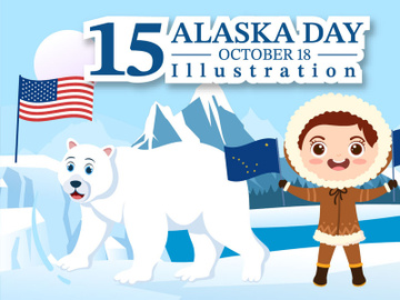 15 Happy Alaska Day Illustration preview picture