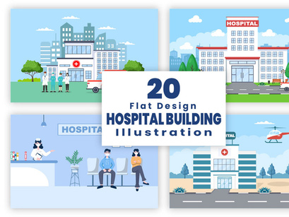 20 Hospital Building for Healthcare Illustration