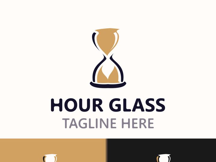 Hourglass logo ancient vintage style object design template flat vector