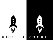 Creative and modern rocket logo,starship launch template.