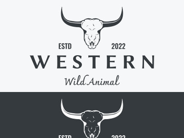 Long horn bull logo vector preview picture