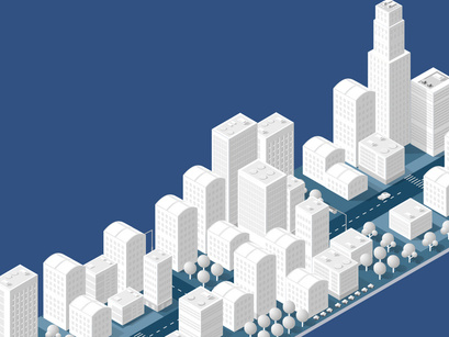 3d map isometric city of the mobile navigator