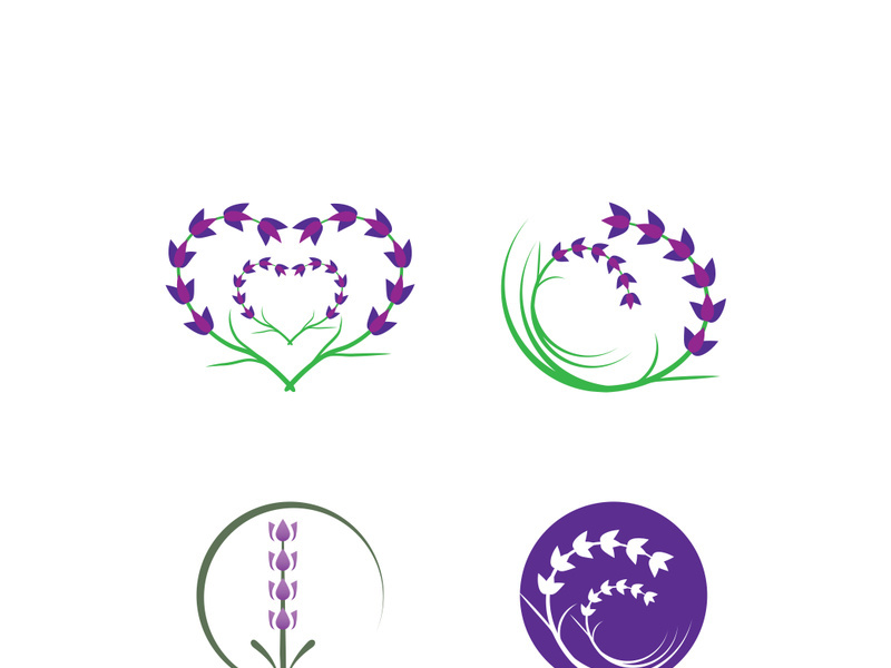 Fresh lavender flower logo vector flat design