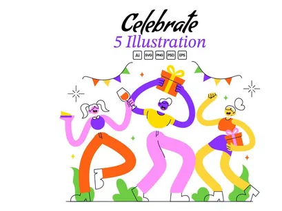 5 Ilustração Vetorial de Celebração