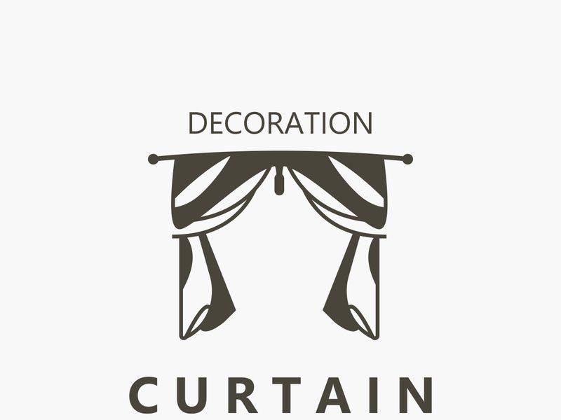 Curtain logo decoration style minimalist elegant vector design illustration