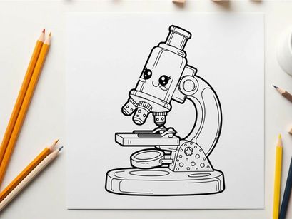 Microscope science lab equipment vector illustration flat design