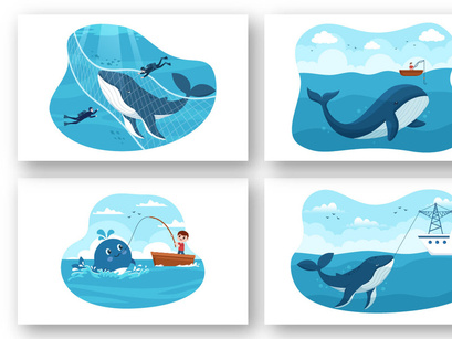 8 Whale Hunting Illustration