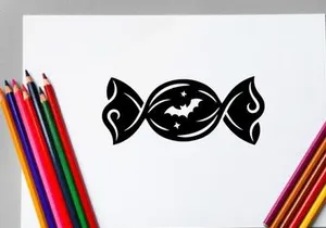 Halloween Candy Wrapper mit Fledermaus- und Sternen-Design fürs Süßes-oder-Saures-Sammeln