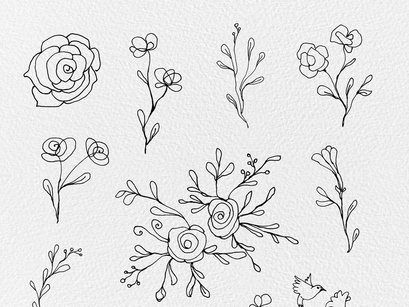 Free Floral Lines Cliparts