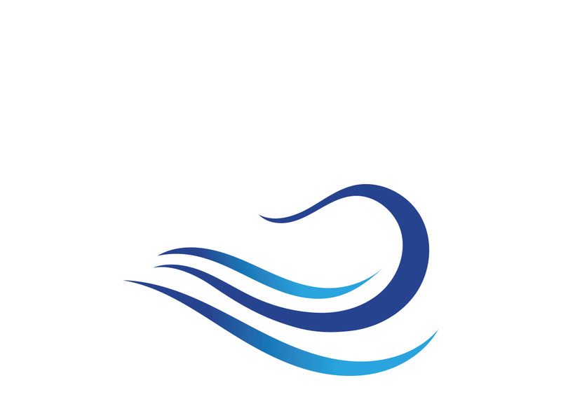 Water wave icon vector template logo