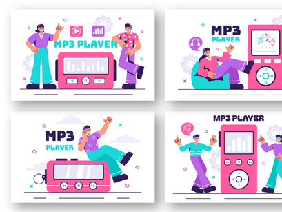 12 MP3 Music Player Illustration