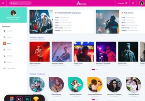 Atvantic-Music App Admin Dashboard UI Kit