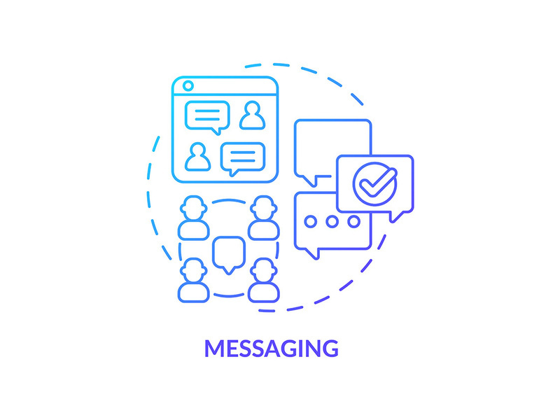 Messaging blue gradient concept icon