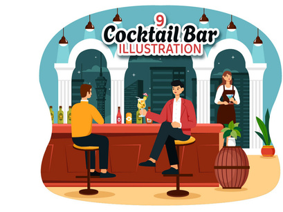 9 Cocktail Bar Illustration