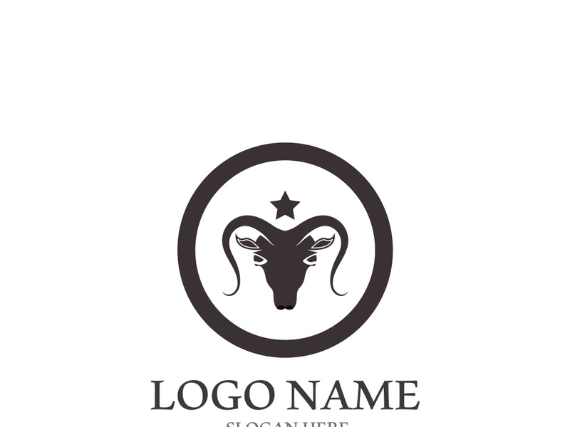 Goat logo template vector icon illustration design
