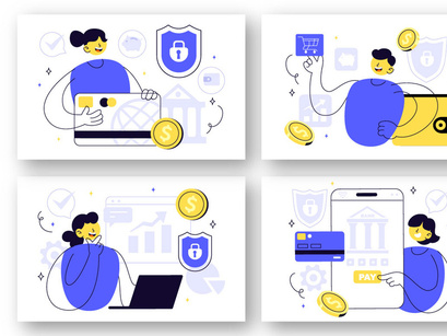 10 Fintech Vector Illustration