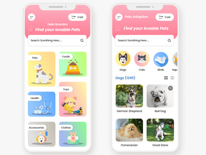 Online Pet Care Shop Mobile App UI Kit by Kvivekdesigner ~ EpicPxls