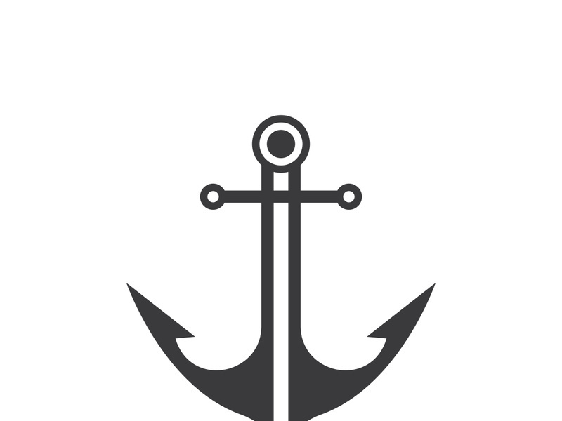 Anchor logo icon boat ship marine navy design vector