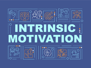 Intrinsically motivated employees word concepts dark blue banner preview picture