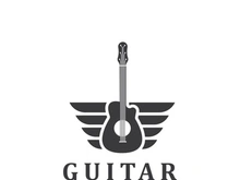 Guitar logo design icon and symbol vector inspiration