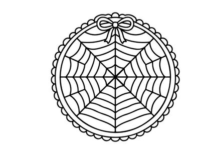Geometric webbed badge with floral bow design. Vector emblem for branding and decorative patterns.