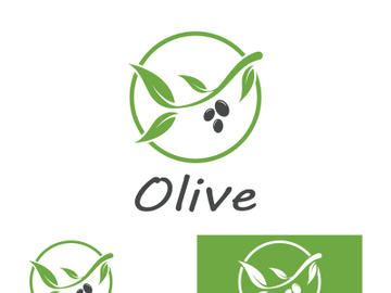 Branched olive fruit logo with creative idea. preview picture