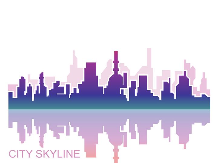 City silhouette skyline illustration design. City landscape Panorama building vector