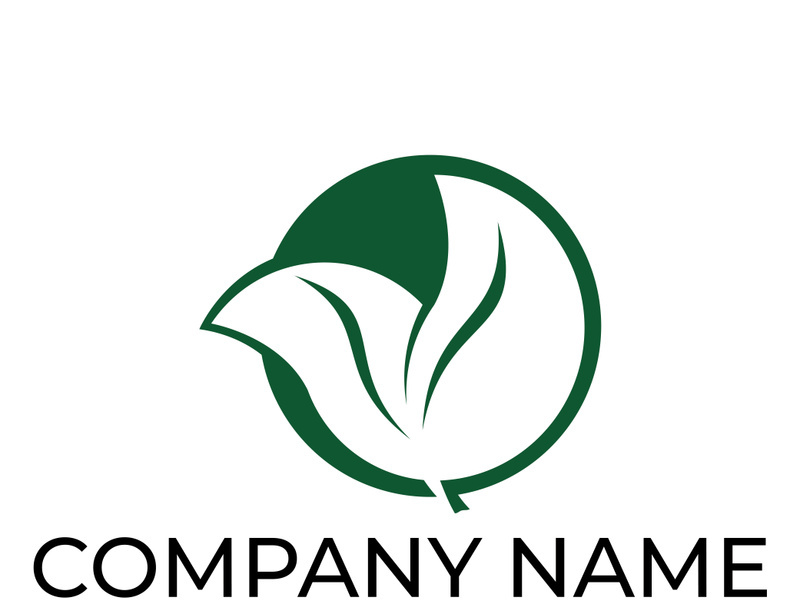 Green leaf logo design vector illustration