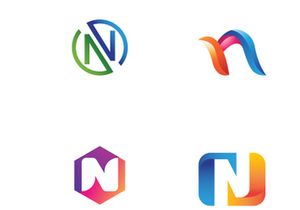 Abstract logo initial letter N geometric elements. Elegant, minimalist, creative and modern logo template. Identity sign, brand and business card.