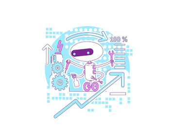 Monitoring bot thin line concept vector illustration preview picture