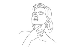 Line Art Flower Drawing Women