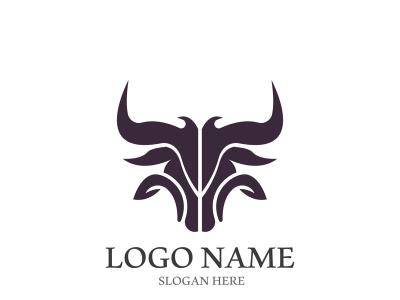 Bull head logo vector icon design illustration