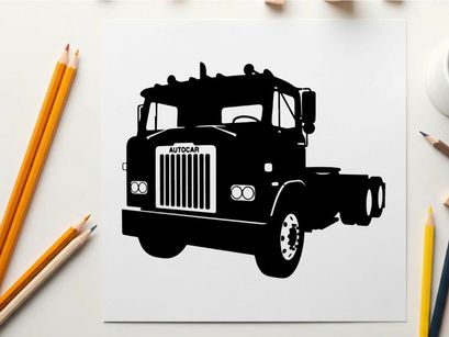 Silhouette of a large truck with grille and wheels