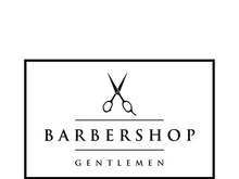 Barbershop logo in vintage style with the concept of scissors, razor and other tools.Logo for business, salon, label and barbershop.