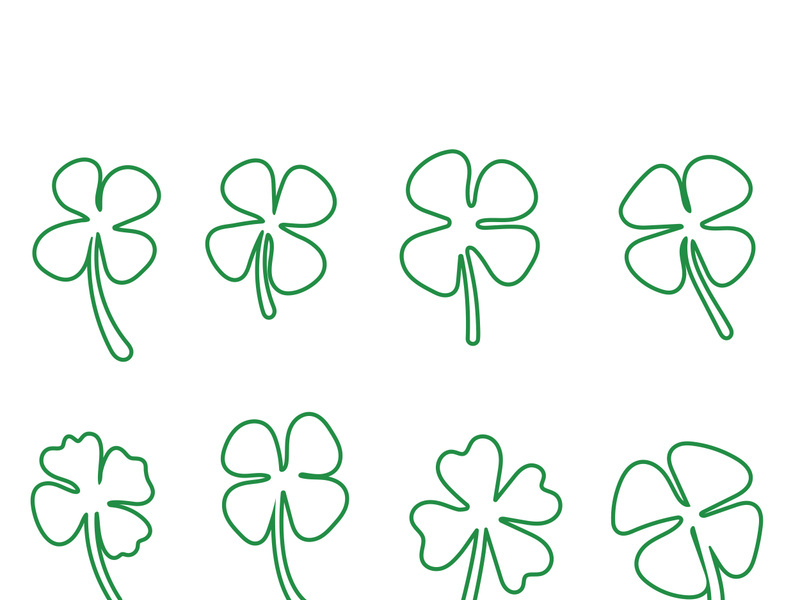 Green Clover Leaf icon Template Design Vector