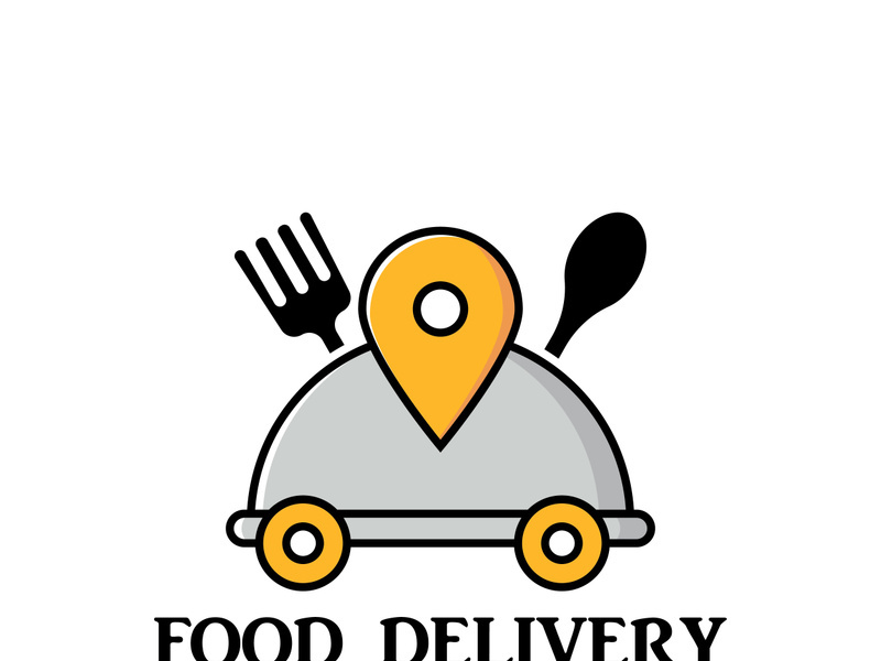 Food delivery catering fast food logo vector icon