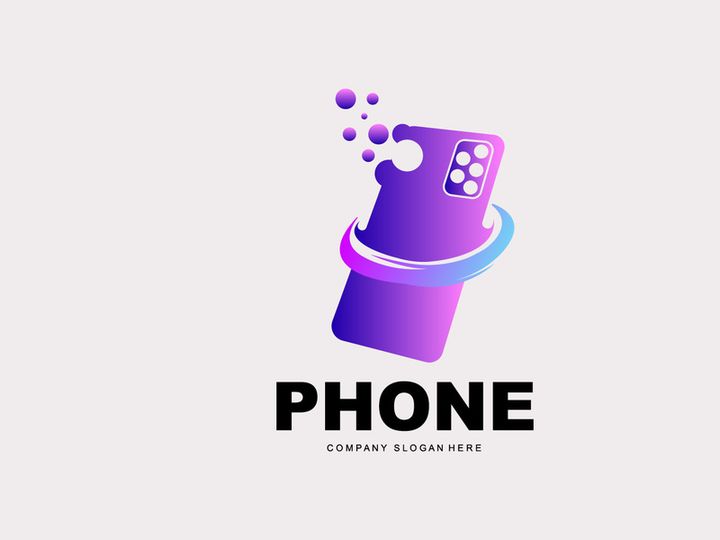 Smartphone Logo, Communication Electronics Vector, Modern Phone Design, For Company Brand Symbol